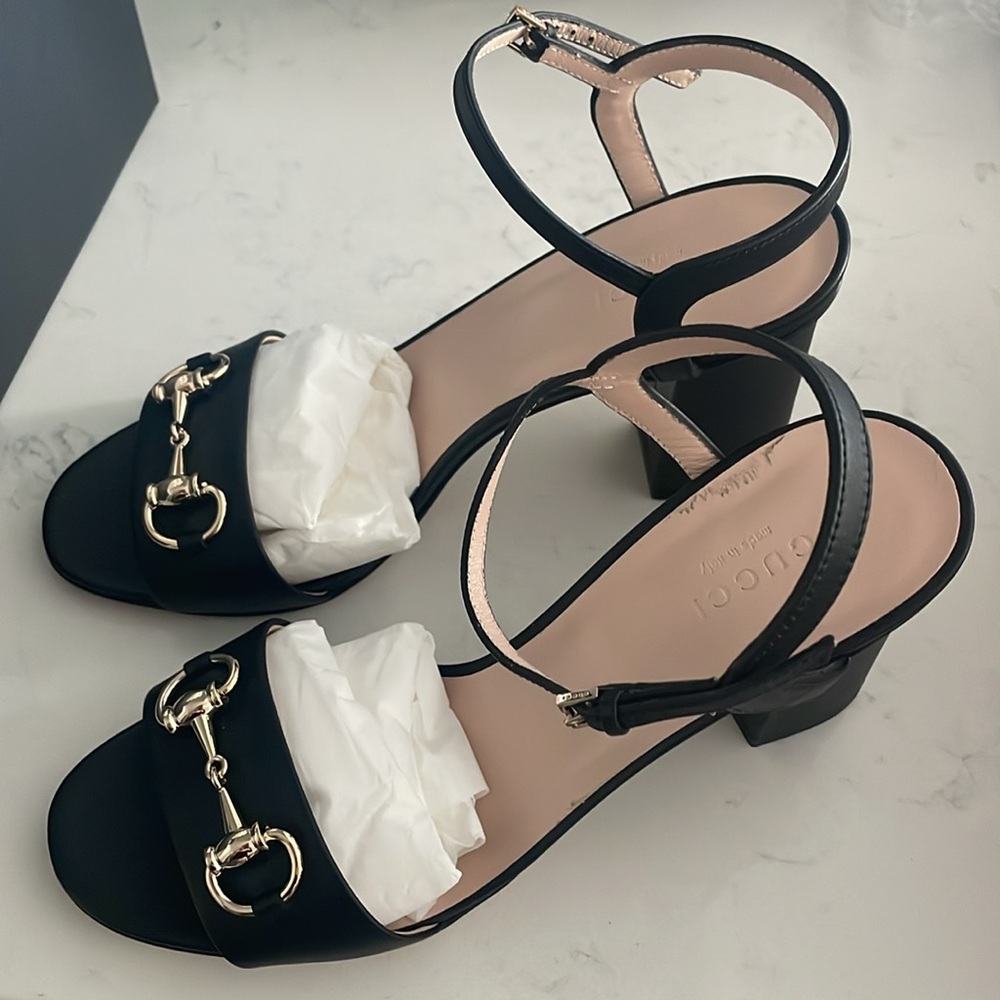 Black Gucci Miro Horsebit Heels Size 38 - Picture 5 of 13